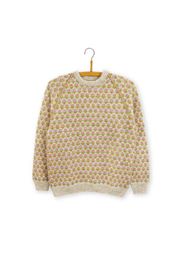 Strikkeopskrift til sweater med blomstermønster