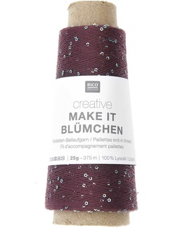 Pallietgarn Make It Blümchen 016 Burgundyarn