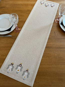 Broderikit til juleløber med engle