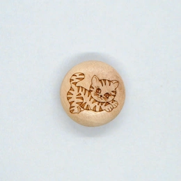 Sød lille træknap med en kat på.