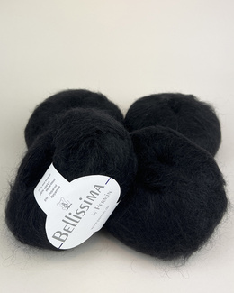 Sort mohair med glimmertråd