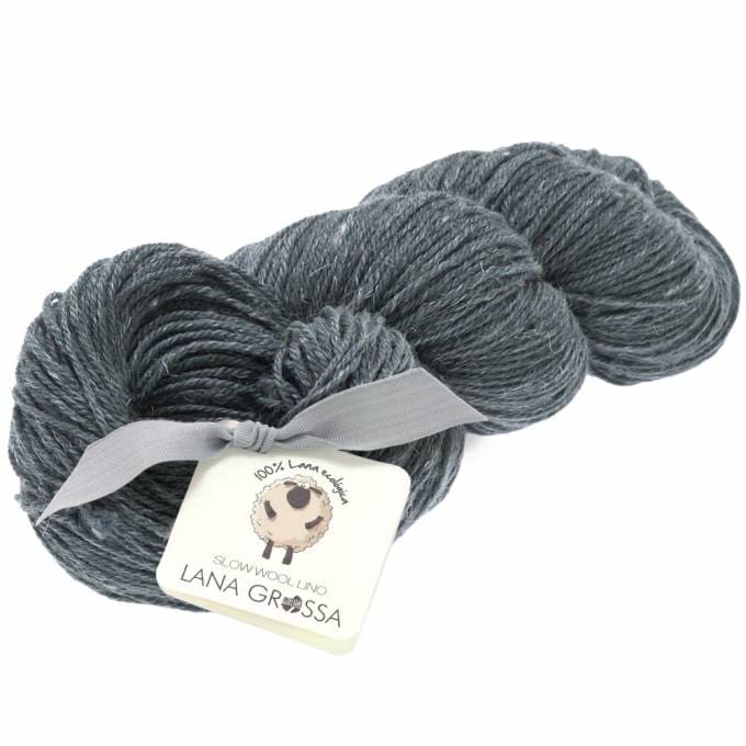 Slow Wool Lino 007 Mørkegrå fra Lana Grossa