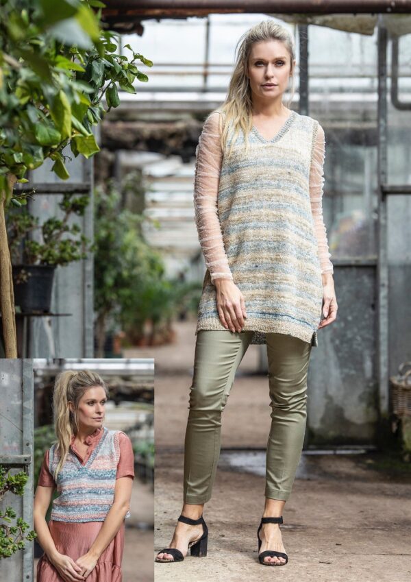 Strikkeopskrift på lang eller kort vest