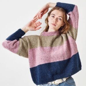 Strikkeopskrift på Colour Block Sweater