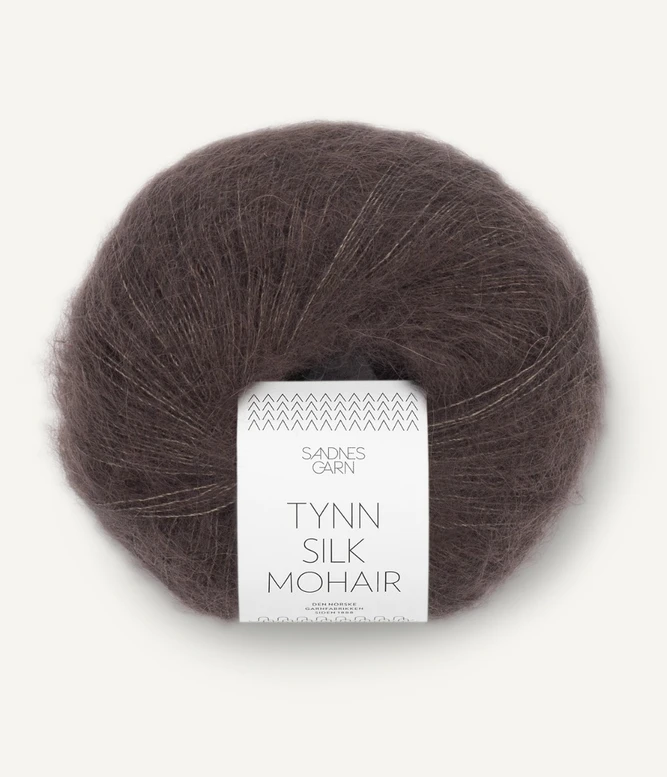 Mohairgarn Tynn Silk Mohair 3880 Mørk Chokolade