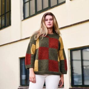 Strikkeopskrift til en ternet sweater