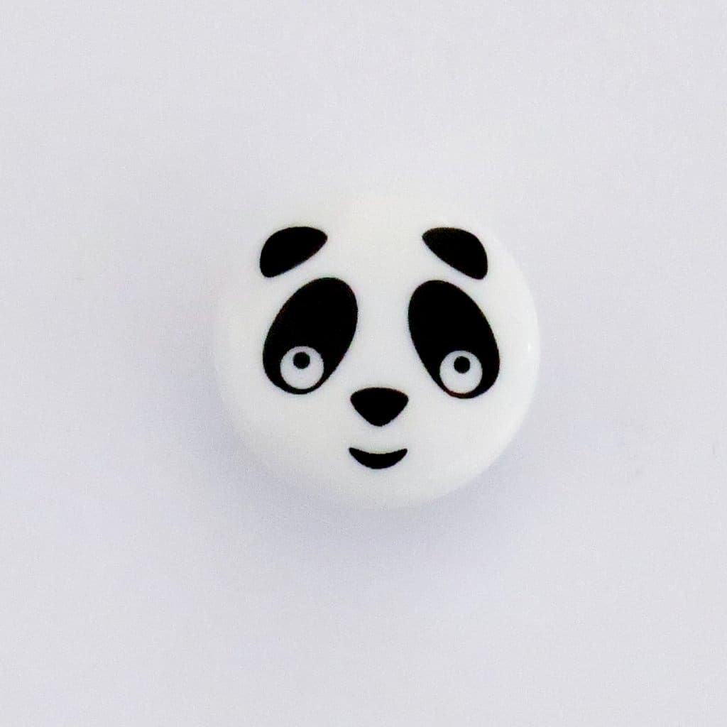 Plastikknap med panda 15 mm