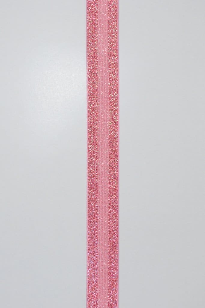 Elastik 25 mm Rosa med glimmer