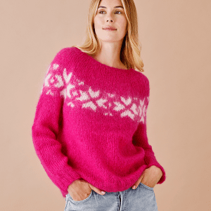 Strikkeopskrift til en Sweater med isblomster