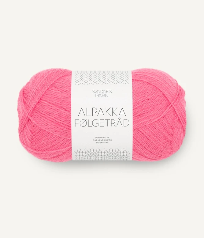 Garn Alpakka Følgetråd 4315 Bubblegum Pink
