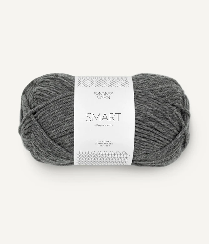 Garn Smart 1053 Mørk Gråmeleret