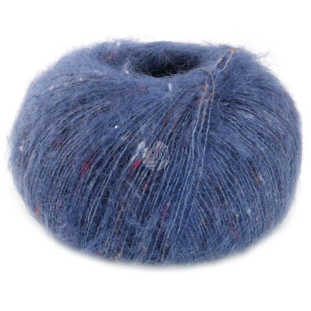 Mohairgarn med tweedeffekt Natural Superkid Tweed 619 Mørkeblå