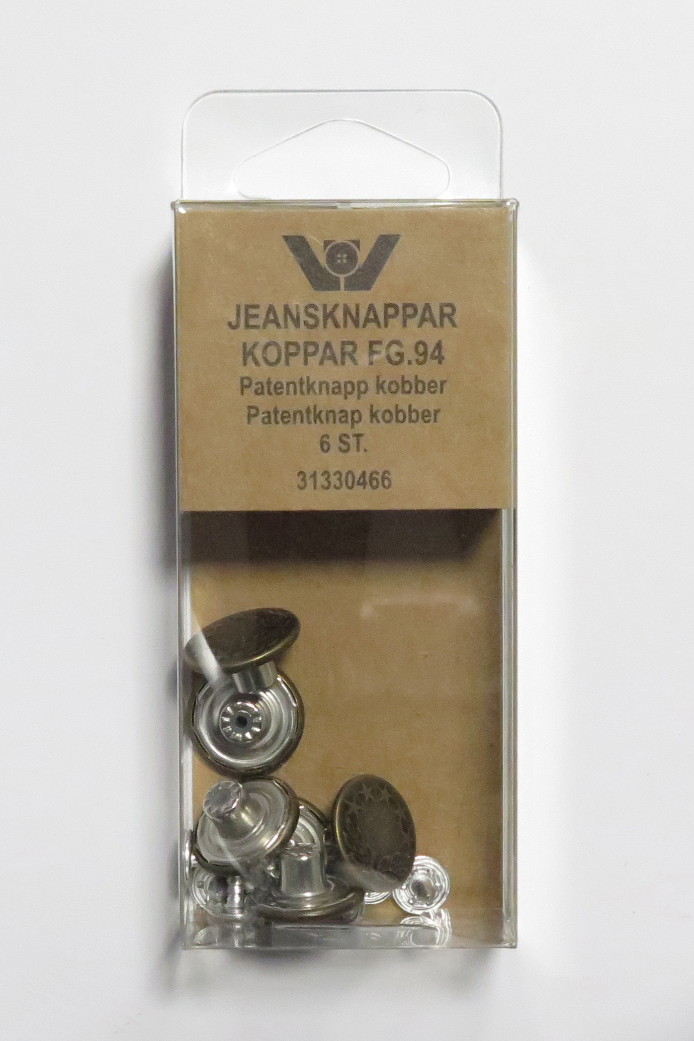 Jeans knapper i kobber