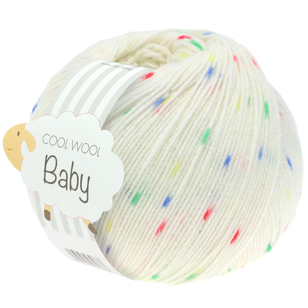 Garn Cool Wool Baby 351 Hvid med nister