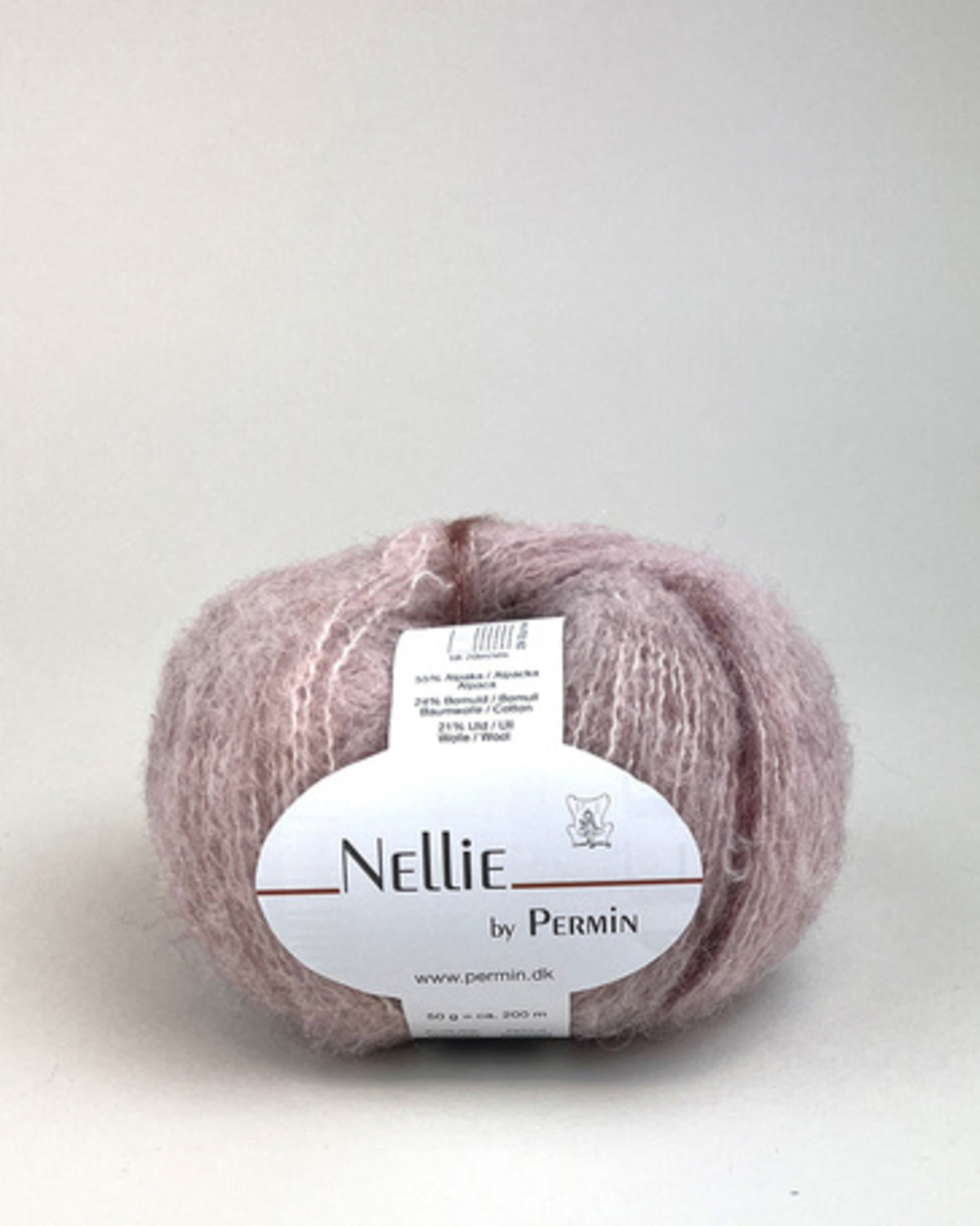 Garn Nellie 882404 Rosa med bordeaux og syren striber