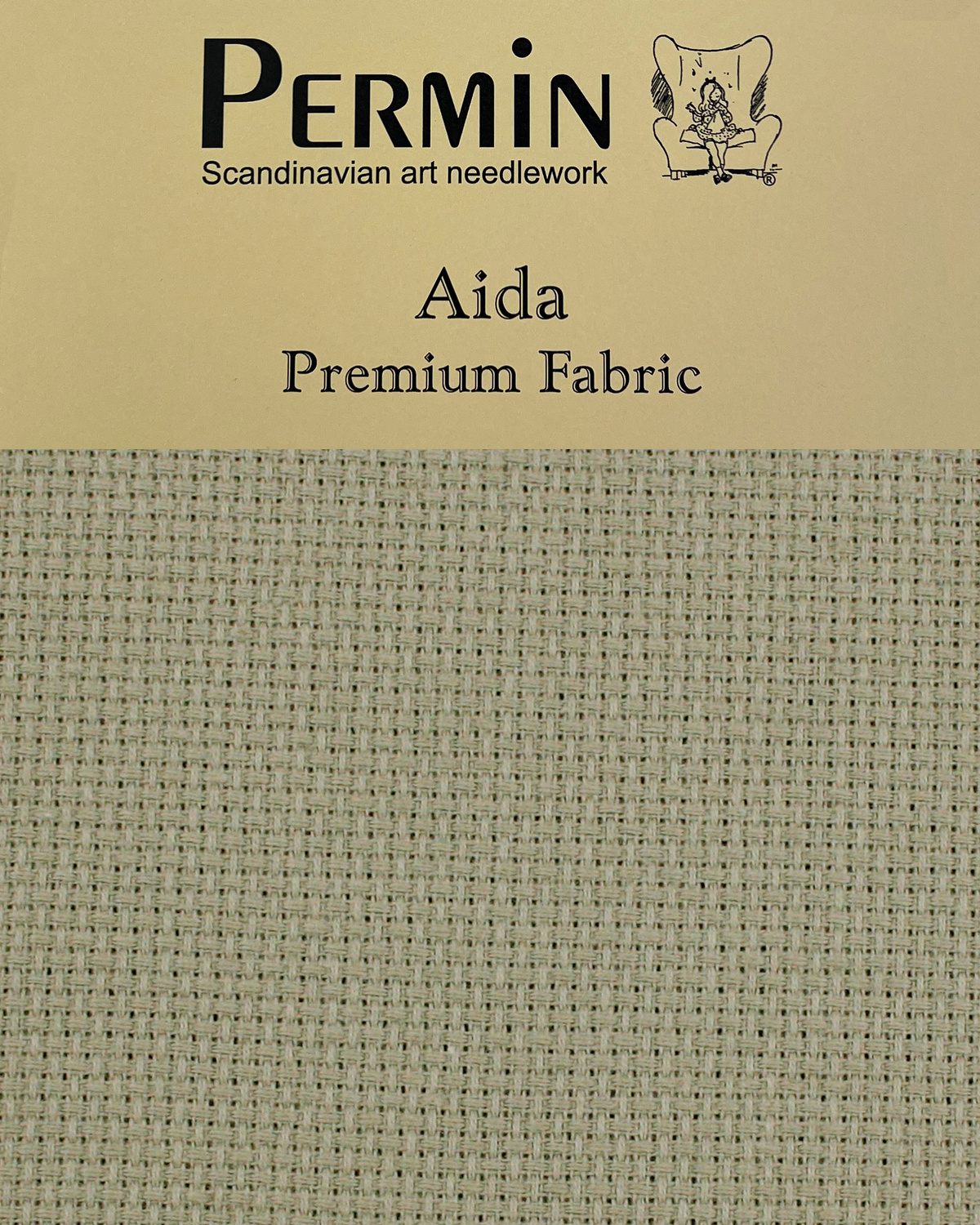 Broderistof Precut broderistof Aida 5,4 tr. Sage Summer