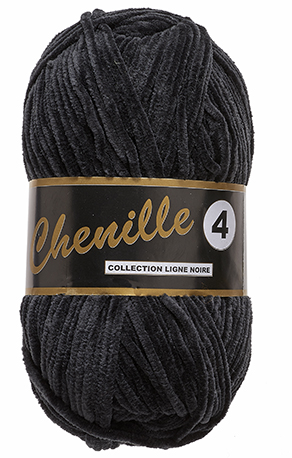 Garn Chenille 001 Sort