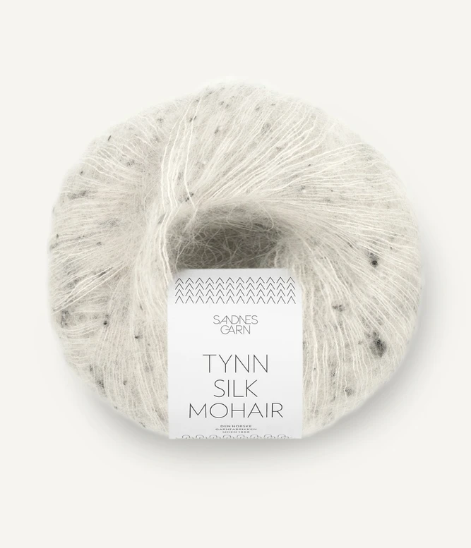 Mohairgarn Tynn Silk Mohair 1099 Salt'n Pepper Tweed