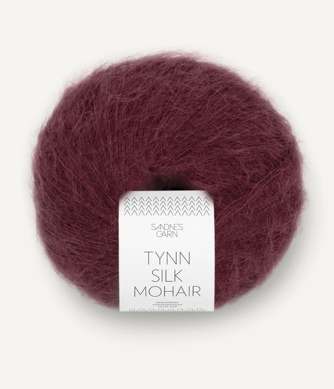 Garn Tynn Silk Mohair 4372 Dyb Burgunder