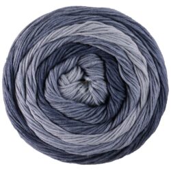 Blåt bomuldsgarn i striber