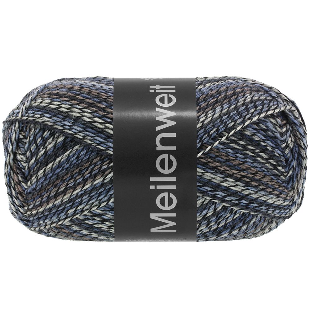 Lana Grossa Denim Mix 4658 Multifarvet Strømpegarn i dæmpede farver