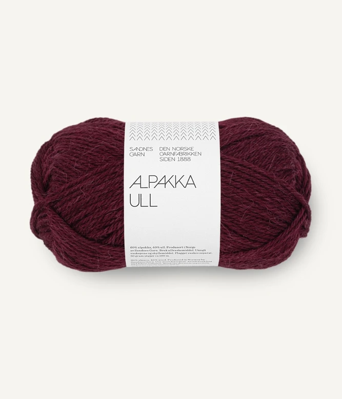 Garn Alpakka Ull 4372 Dyb Burgunder