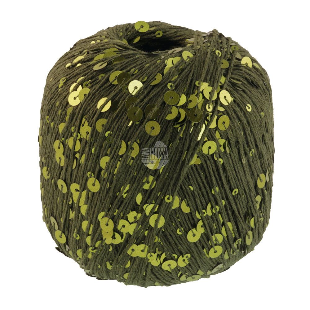 Garn Cosmo Pailletgarn 22 Mørk Oliven