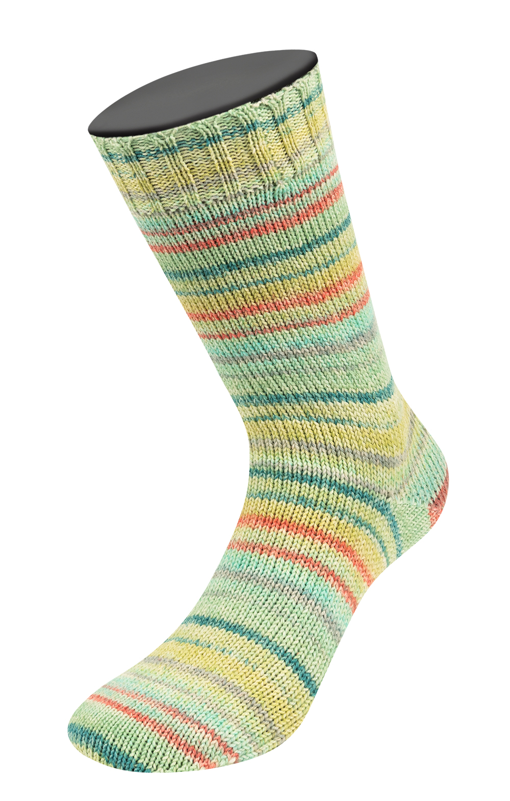 Strømpegarn med striber