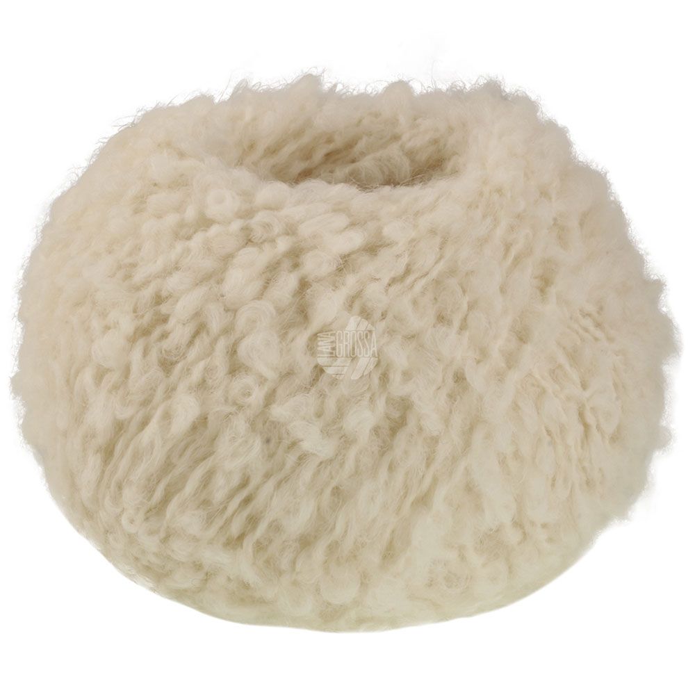 Tykt hvid bouclegarn