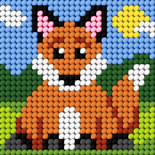 Børnebroderikit med en ræv