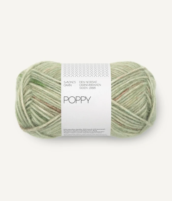 Garn Poppy 8520 Green Marble