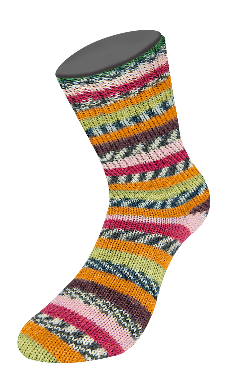 Strømpegarn med sjovt mønster