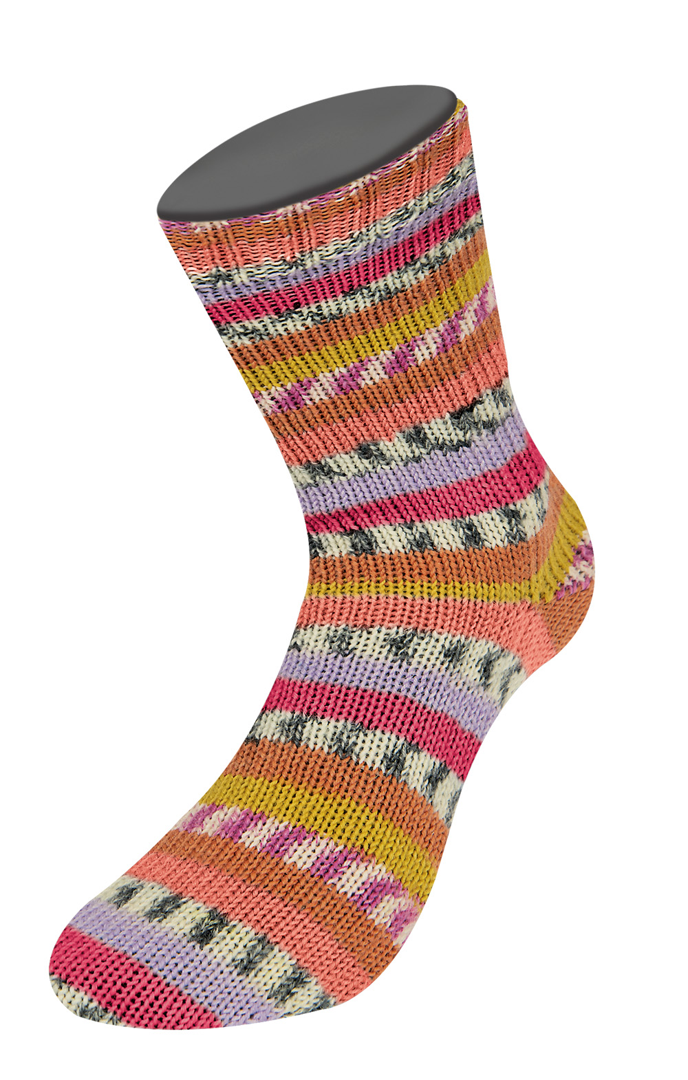 Multifarvet strømpegarn i orange toner