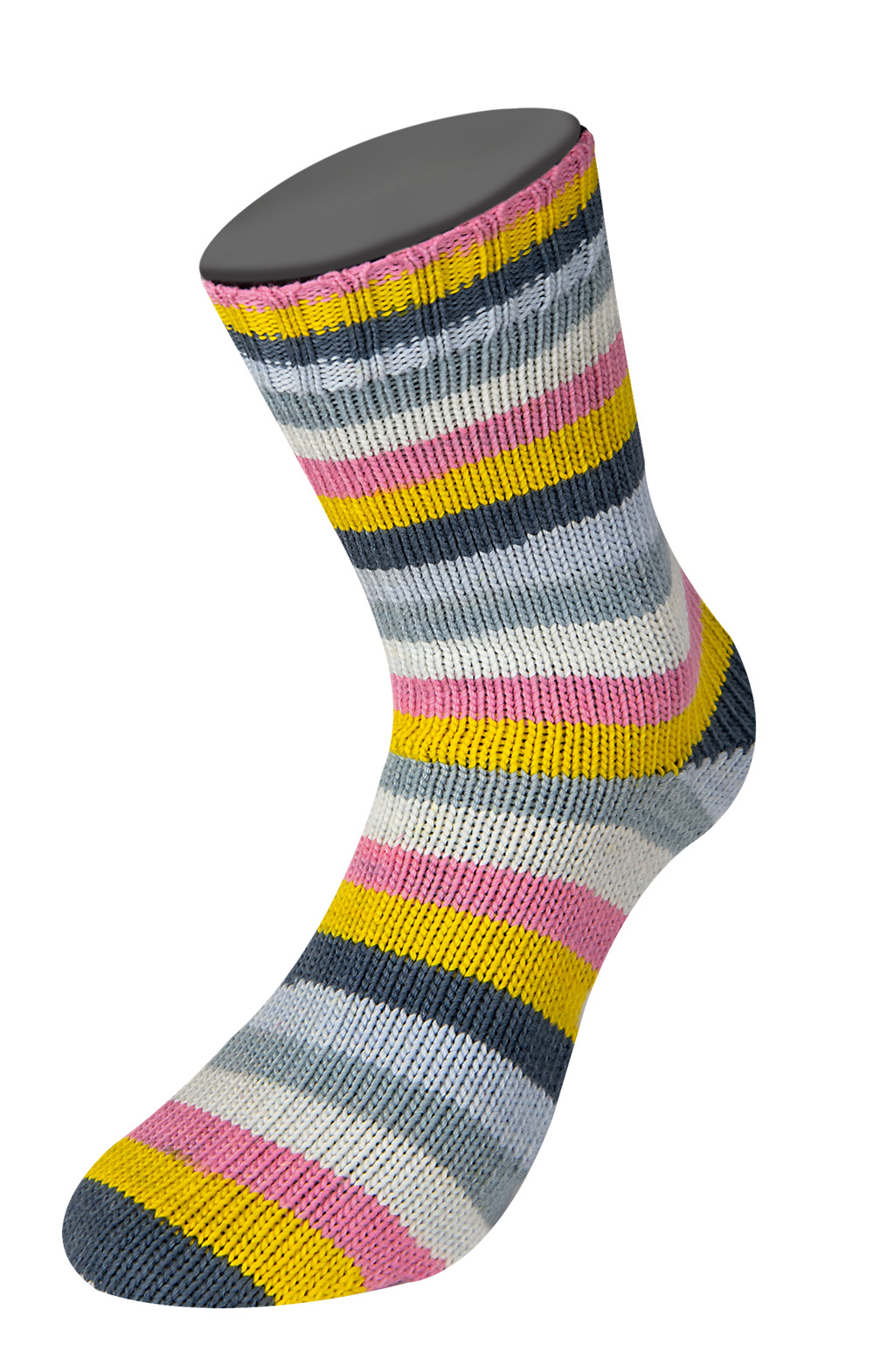 Strømpegarn med striber