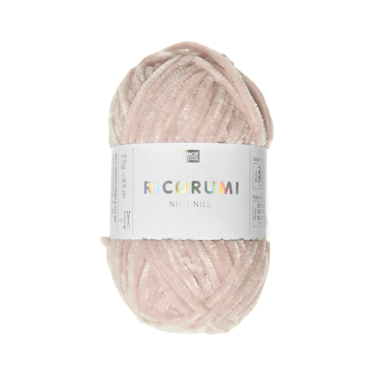 Garnnøgle Rico Design Ricorumi Nilli Nilli, blødt chenillegarn i støvet pudderrosa