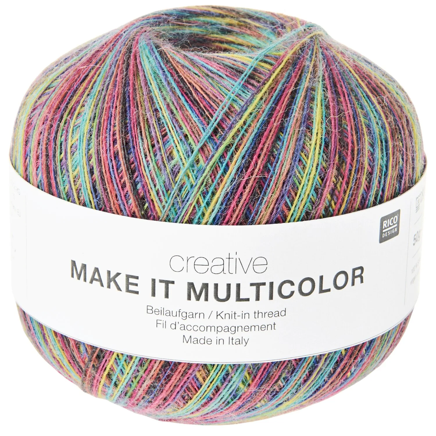 Nøgle Rico Creative Make it Multicolor 001 Classic, tynd følgetråd i klare regnbuefarver